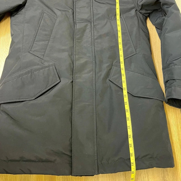 Woolrich Polar Parka in Ramar Cloth with High Collar and Fur Trim in Melton Blue - Picture 15 of 16